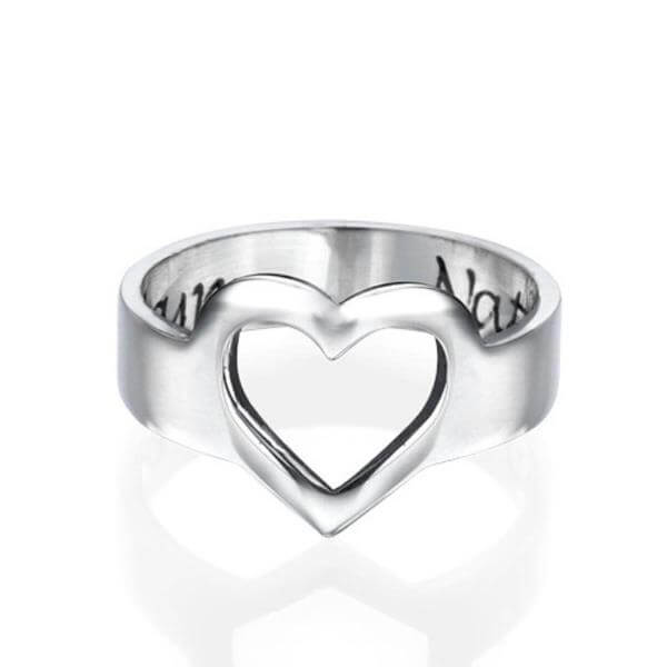 Personalized Heart Rings With Name, Initials and Letters