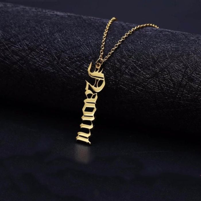 Personalisierte Gold / Weißgold / Rose vergoldete Halskette mit Ihrem Namen mit Namen, Initialen und Buchstaben - My Design List - Deutsch - 1