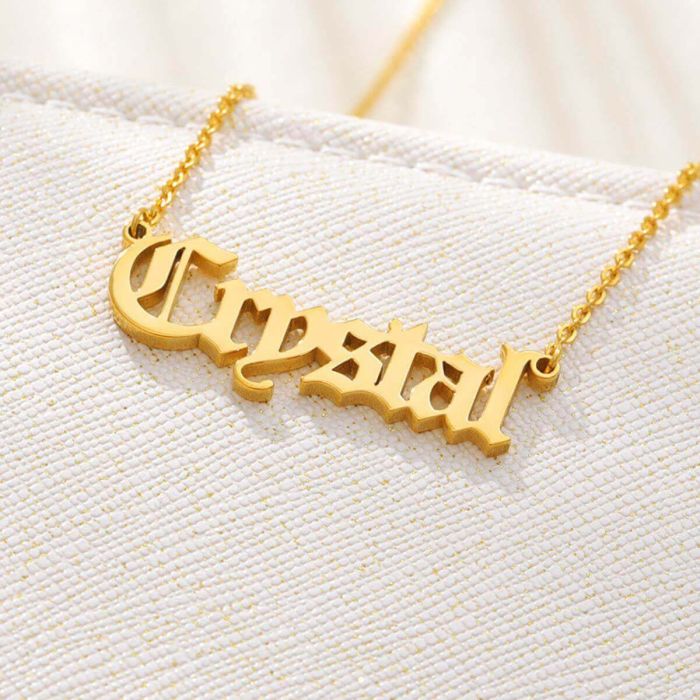 Collar con nombre chapado en oro de 18 quilates / oro blanco / oro rosa personalizado con nombre, letra y iniciales - My Design List - Español - 1
