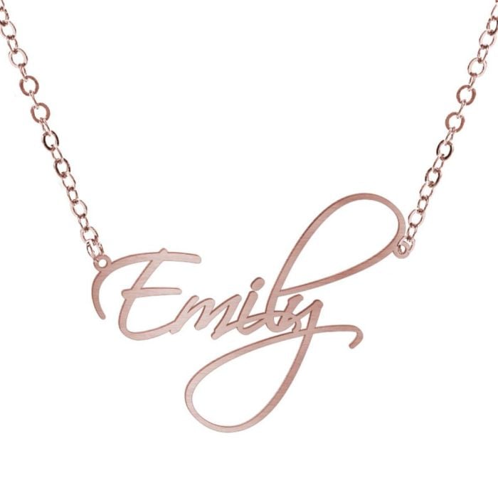 Collar de estilo exclusivo chapado en oro rosa / oro / plata con nombre personalizado con nombre, iniciales y letra - My Design List - Español - 2
