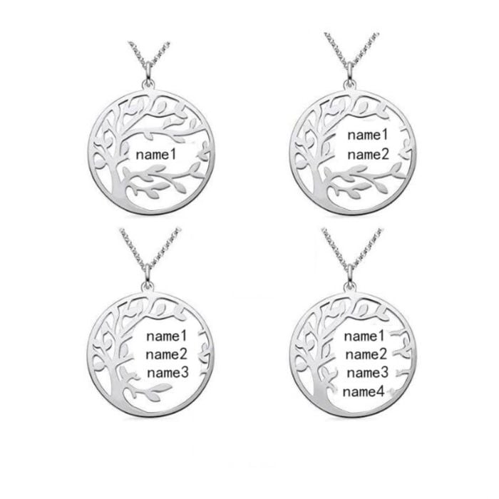 Personalisierte Gold / Rose Gold / versilberte Familienhalskette mit Namen, Initialen und Buchstaben - My Design List - Deutsch - 1