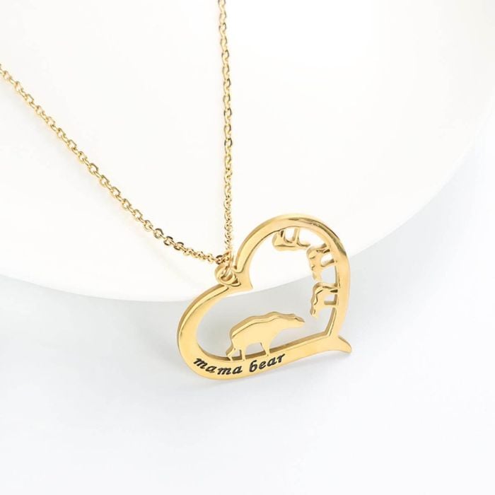 Collar de corazón grabado plateado / oro rosa / chapado en oro personalizado con nombre, iniciales y letra - My Design List - Español - 1