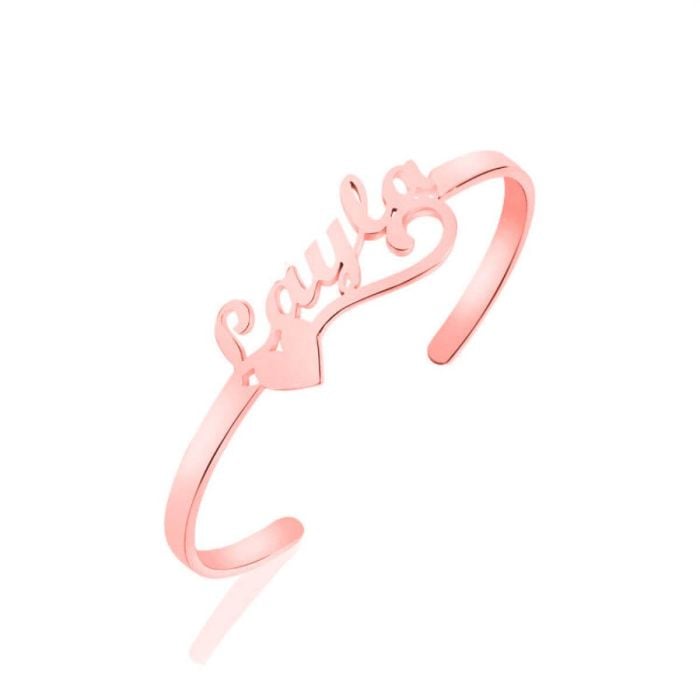 Personalisierte Gold / Rose Gold / versilbert Name Herz Halsketten Armband mit Namen, Initialen und Buchstaben - My Design List - Deutsch - 1