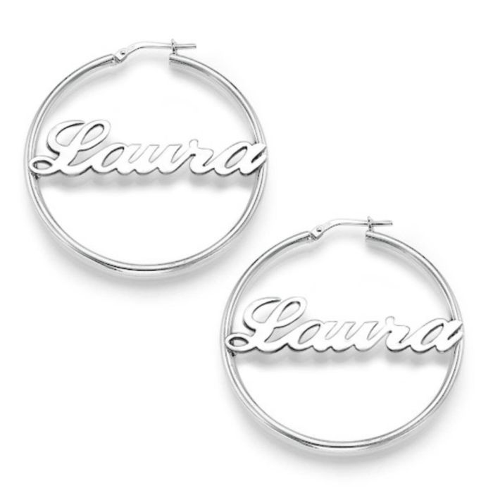 Pendientes Plata de Ley 925 / Cobre Nombre personalizado con nombre, letra y iniciales - My Design List - Español - 1