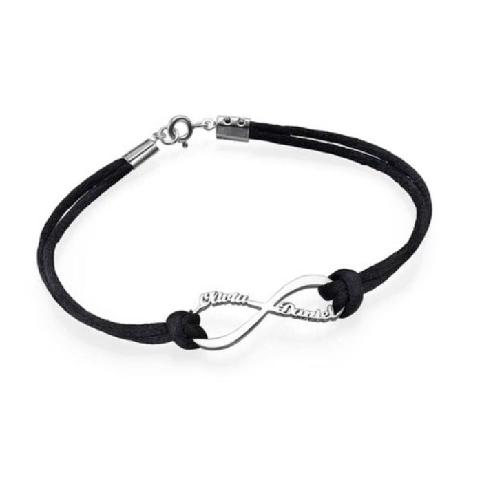 Bracciale Infinito Con Nome In Argento Sterling 925 personalizzata con nome, iniziale e lettere - My Design List - Italiano - 1
