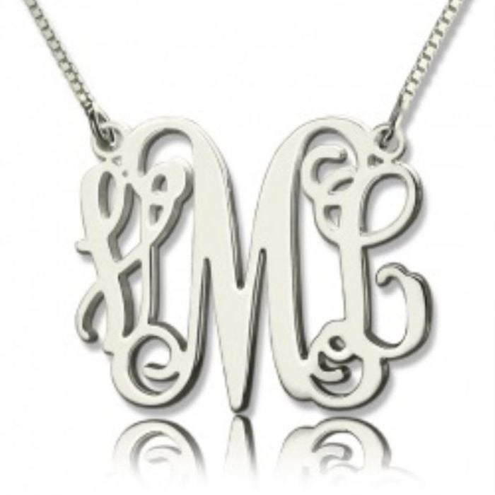 Personalisierte Monogramm-Anfangskette aus Sterlingsilber 925 mit Namen, Initialen und Buchstaben - My Design List - Deutsch - 1