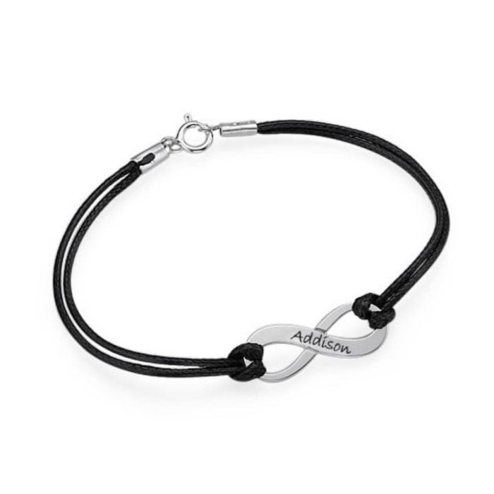 Pulsera Infinito de Cobre / Plata de Ley 925 personalizado con nombre, iniciales y letra - My Design List - Español - 1