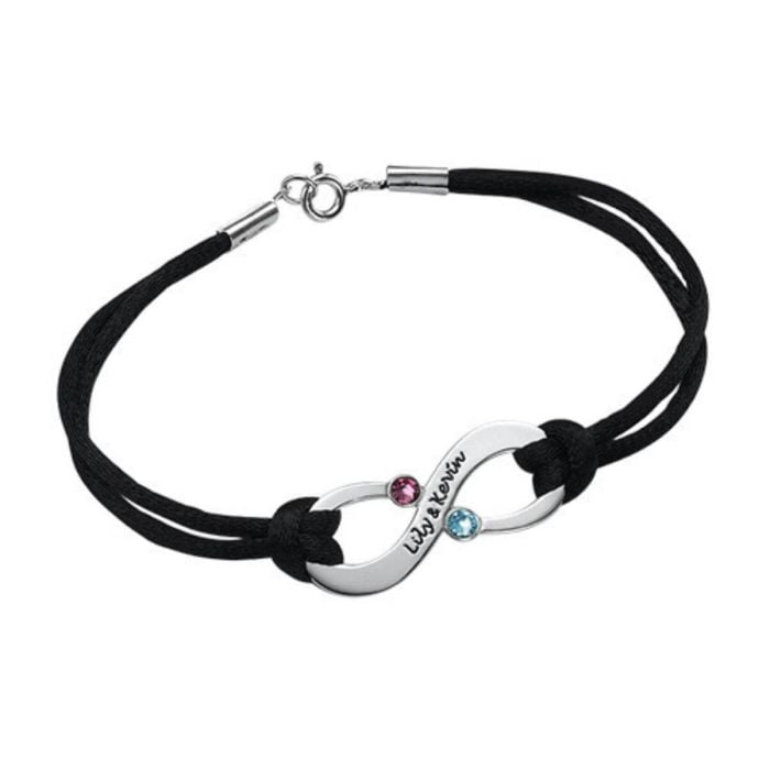 Personalisierte Graviertes Namensarmband aus Sterlingsilber 925 / Kupfer mit Geburtsstein mit Namen, Initialen und Buchstaben - My Design List - Deutsch - 1 Personalisierte Graviertes Namensarmband aus Sterlingsilber 925 / Kupfer mit Geburtsstein mit Namen, Initialen und Buchstaben - My Design List - Deutsch - 1