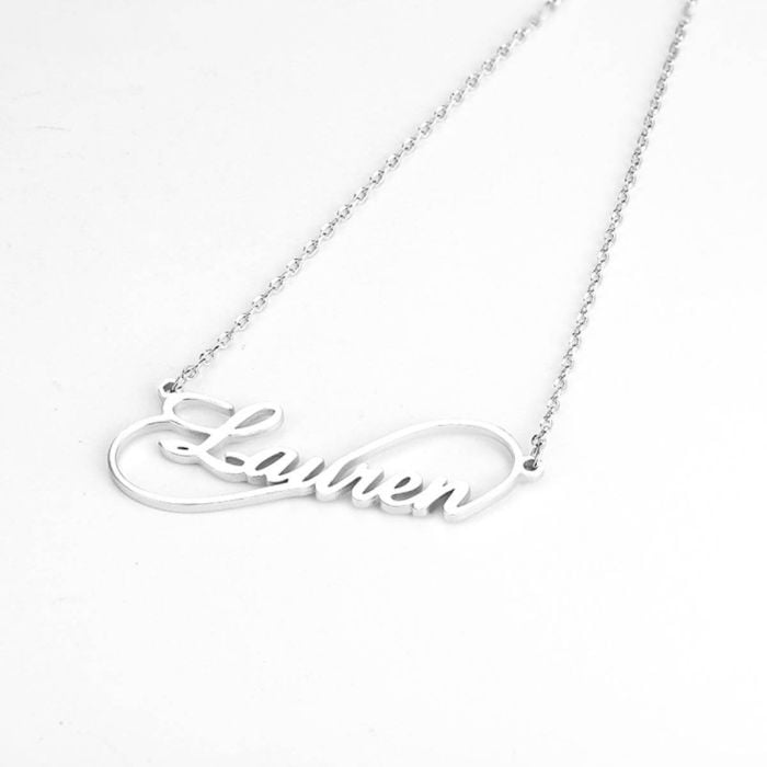 Collar Infinito con Nombre en Plata de Ley 925 personalizado con nombre, iniciales y letra - My Design List - Español - 1