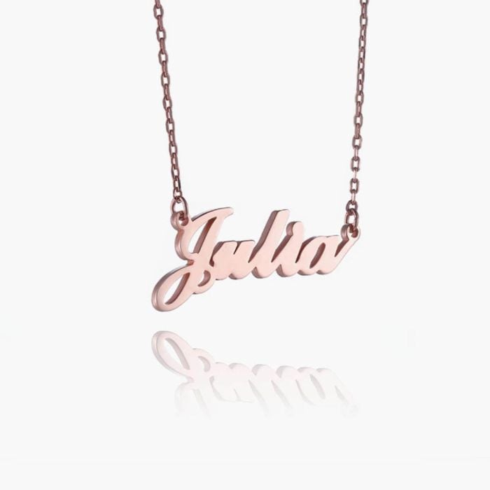 Collar con nombre de plata de ley 925 / cobre para mamá y niña personalizado con nombre, letra y iniciales - My Design List - Español - 1