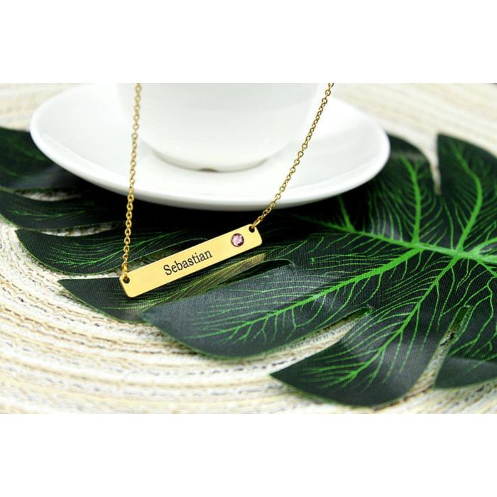 Personalisierte Halskette mit Gravur in Roségold / Gold / Weißgold mit Namen, Initialen und Buchstaben - My Design List - Deutsch - 1