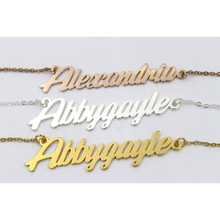 Personalisierte Gold / Weißgold / Rose vergoldete Namenskette mit Buchstaben, Initialen und Namen - My Design List - Deutsch - 1 Personalisierte Gold / Weißgold / Rose vergoldete Namenskette mit Buchstaben, Initialen und Namen - My Design List - Deutsch - 1