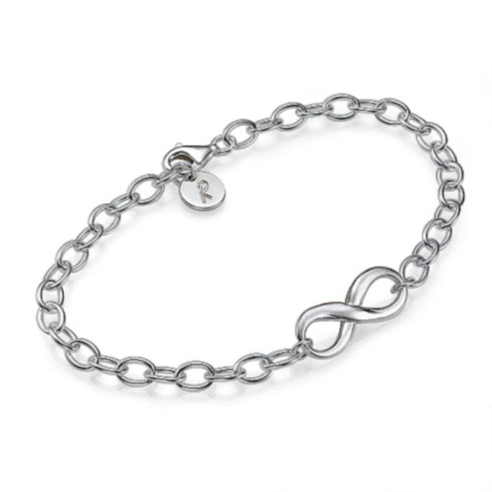 Cobre / Pulsera de plata esterlina 925 Monogram Infinity Initial personalizado con nombre, iniciales y letra - My Design List - Español - 1