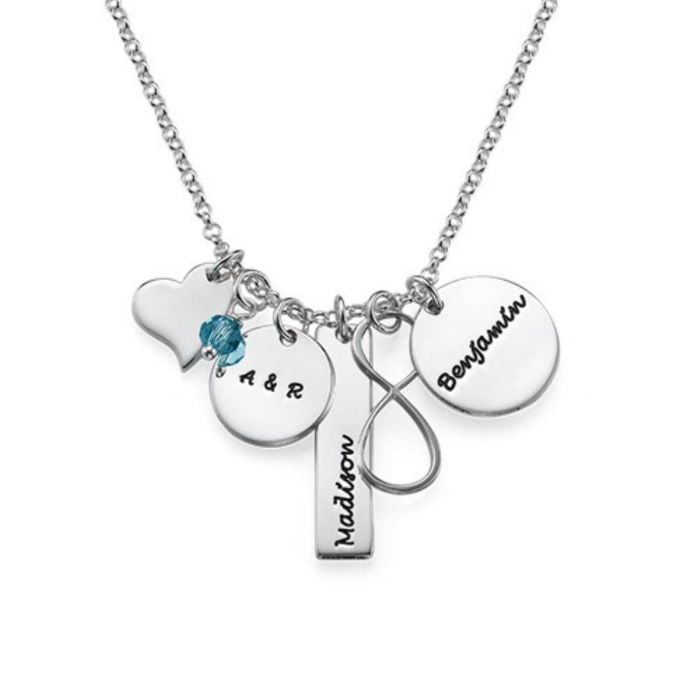 Personalisierte Sterling Silber 925 / Kupferbarren Gravierte Herzkette mit Geburtsstein mit Namen, Initialen und Buchstaben - My Design List - Deutsch - 1 Personalisierte Sterling Silber 925 / Kupferbarren Gravierte Herzkette mit Geburtsstein mit Namen, Initialen und Buchstaben - My Design List - Deutsch - 1