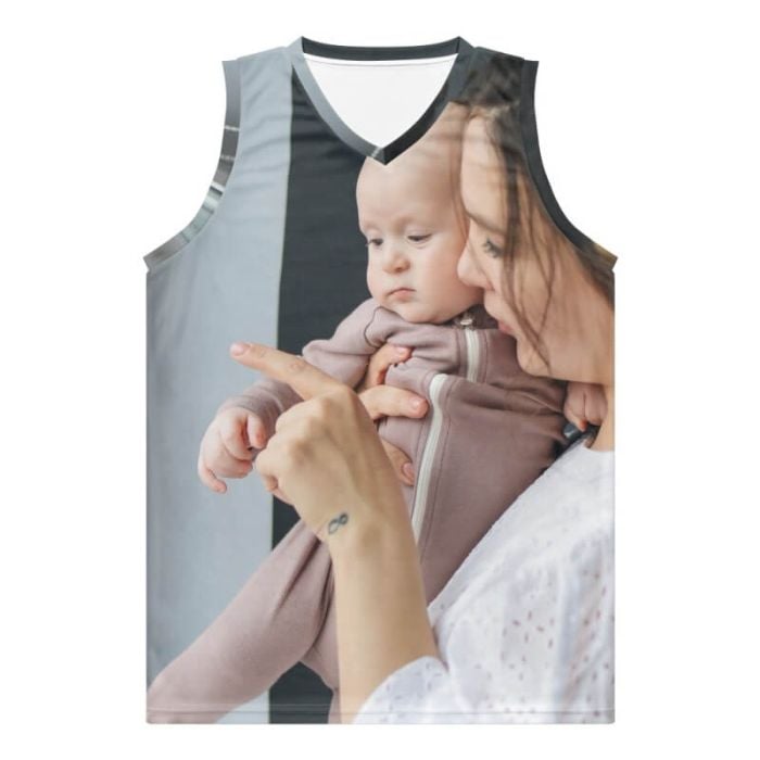 Maillot de basket pour enfants personnalisé avec photo et texte