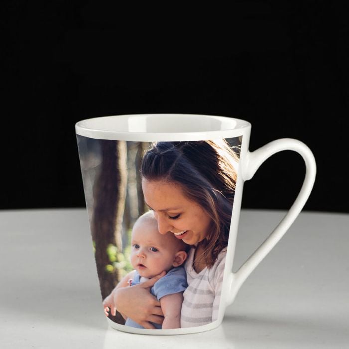 Personalisierter weißer konischer Becher 12 Oz mit Foto und Design selbst gestalten