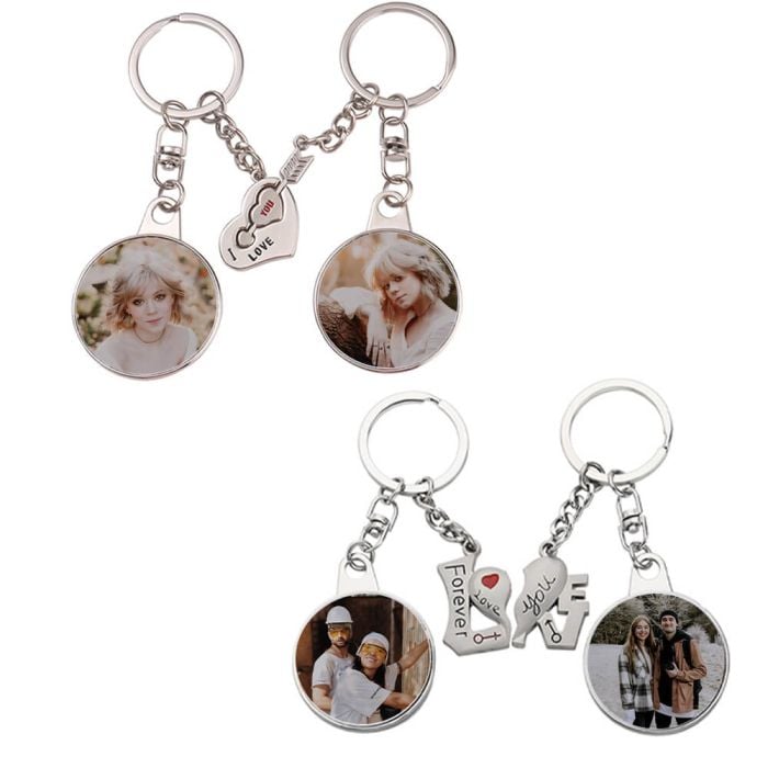 Personalized 2pcs Matching Keychains With Photo, Picture and Your Own ...