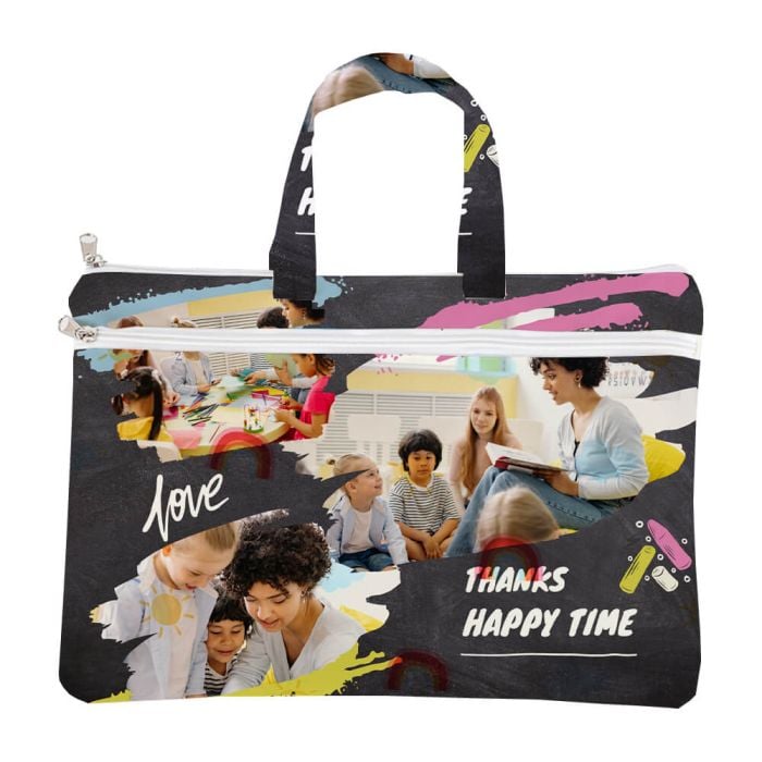 Personalized Gifts for Teachers Custom Canvas Document Bag with Handle With Design Pictures Texts etc. My Design List