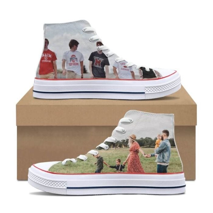 Scarpe da tennis classiche alte in tela da donna personalizzata