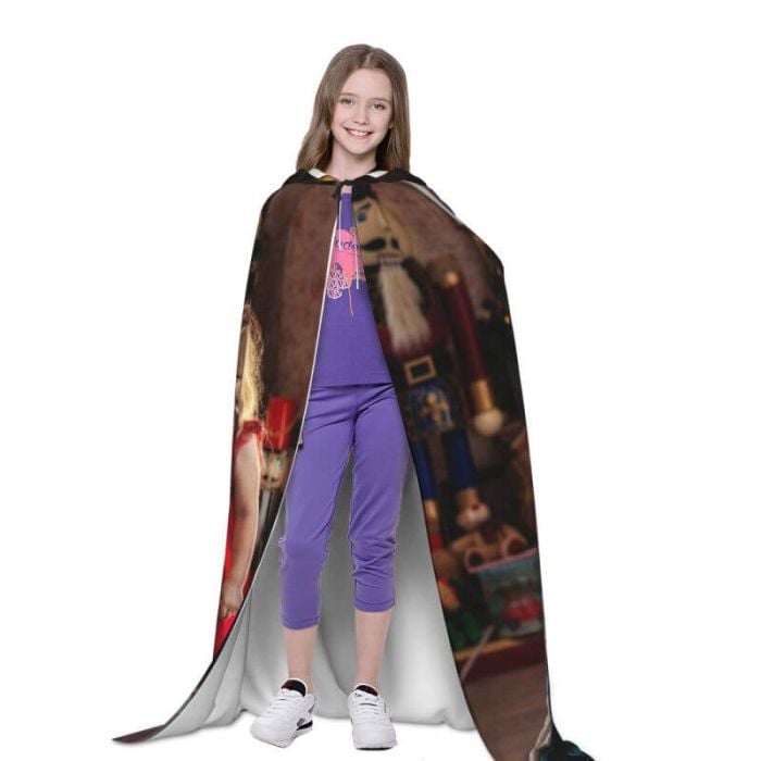 Déguisement Cape Capuche Velours Rouge Luxe 120cm