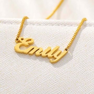 Collar / Cadena con Nombre en Oro / Oro Blanco / Oro Rosa personalizado con nombre, iniciales y letra