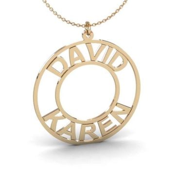 Collar Chapado en Oro / Oro Blanco / Oro Rosa con 2 Nombres personalizado con nombre, iniciales y letra