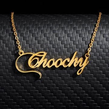 Collar chapado en oro / oro blanco / oro rosa con nombre personalizado con nombre, letra e iniciales