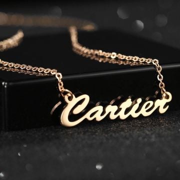 Colgante de collar con nombre chapado en oro / plata / oro rosa personalizado con nombre, letra e iniciales