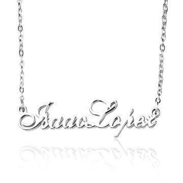 Cadena de collar con nombre chapado en oro rosa / oro / plata personalizado con nombre, letra e iniciales