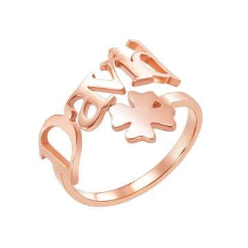 Anillo con nombre en plata / oro rosa / chapado en oro personalizado con nombre, letra y iniciales