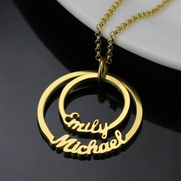 Collar de moda de plata esterlina 925 con 2 nombres personalizado con nombre, letra y iniciales