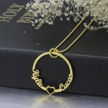 Collar de corazón con nombre de plata esterlina 925 personalizado con nombre, iniciales y letra