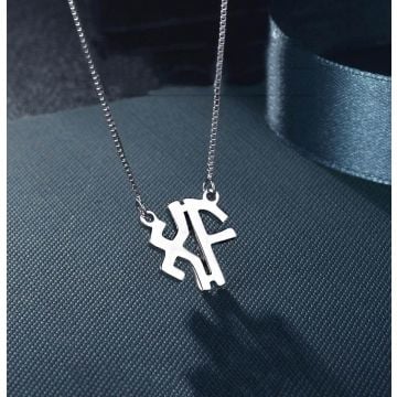 Collar con inicial de monograma de plata de ley 925 personalizado con nombre, letra y iniciales
