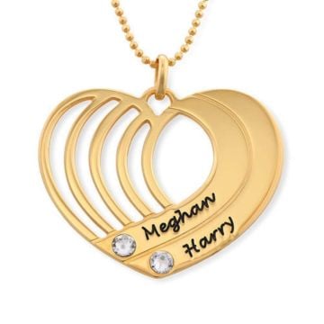 Collar de plata esterlina 925 con corazón familiar grabado con piedra de nacimiento personalizada con nombre, iniciales y letra