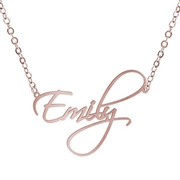 Collar de estilo exclusivo chapado en oro rosa/oro/plata con nombre personalizado con nombre, iniciales y letra