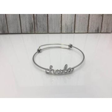 Pulsera con nombre en plata / oro rosa / chapada en oro personalizada con nombre, letra y iniciales