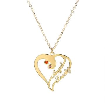 Collar de corazón con nombre en oro rosa / plata / chapado en oro personalizado con nombre, iniciales y letra