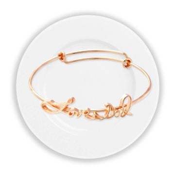 Pulsera con nombre chapada en oro / oro rosa / plata personalizada con nombre, iniciales y letra