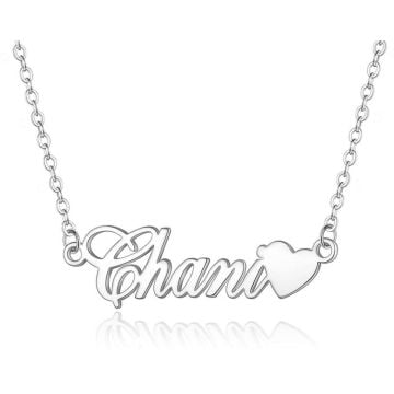 Collar de corazón con nombre chapado en oro/plata/oro rosa personalizado con nombre, iniciales y letra