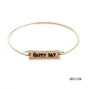 Pulsera grabada chapada en oro / oro rosa / plata personalizada con nombre, letra y iniciales