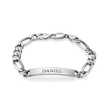 Regalos personalizados para ella/mujeres/niñas - Pulsera de barra grabada en plata de ley 925 personalizada con nombre, letra y iniciales
