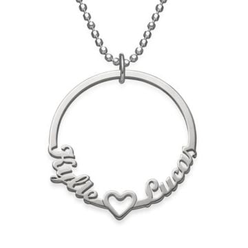 Collar con colgante de nombre de corazón de plata esterlina 925 personalizado con nombre, iniciales y letra
