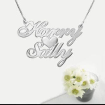 Collar de corazón con nombre de plata esterlina 925 personalizado con nombre, letra y iniciales