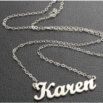 Collar con nombre de plata esterlina 925 personalizado con nombre, letra y iniciales