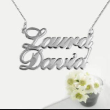 Collar con nombre de plata de ley 925 con 2 nombres personalizado con nombre, letra y iniciales