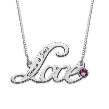 Collar de pulseras grabadas de plata de ley 925 con piedra de nacimiento personalizado con nombre, iniciales y letra