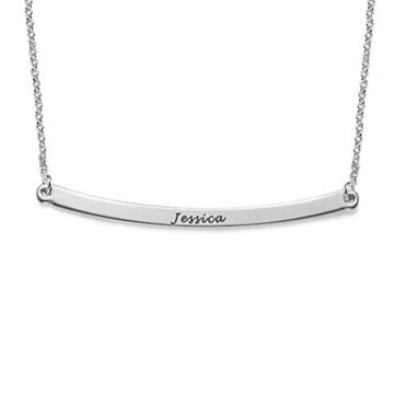 Collar Cadena Barra Grabada Plata 925 / Cobre personalizado con nombre, letra y iniciales