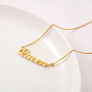 Regalos personalizados de Nicolás - Collar con nombre chapado en oro / oro rosa / plata personalizado con nombre, iniciales y letra