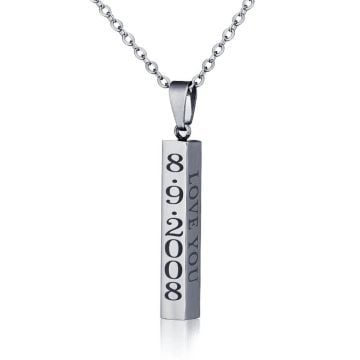Regali personalizzati per Lui/Uomini/Ragazzi - Collana con barra incisa in argento / oro rosa / placcato oro personalizzata con nome, iniziale e lettere