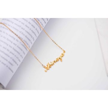Cadena de collar con nombre de plata de ley 925 / cobre personalizado con nombre, iniciales y letra